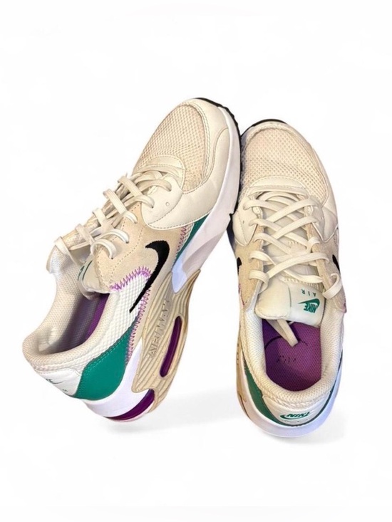 Nike Shoes - Nike Air Max Sneakers in Cream with Green and Purple Accents